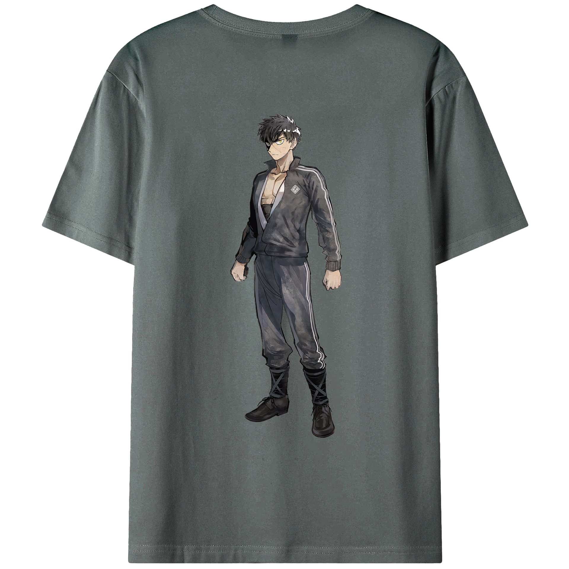 （画像用） 刀剣乱舞 Touken Ranbu 綿100％ メンズ半袖Tシャツ（バックプリント） 通気性